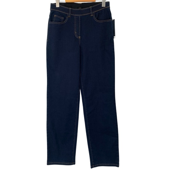 Alia Jeans Womens Size 8 Blue Straight Leg Elastic Waist Pull On Stretch New - Picture 1 of 6